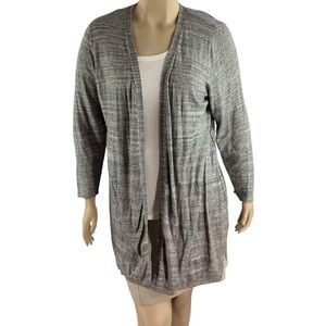Calvin Klein Open Front Lightweight Gray Cardigan Sweater 1X